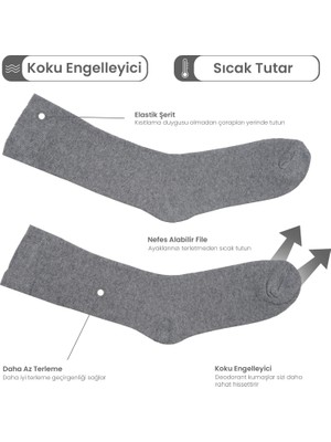 Black Arden Socks 2 Çift Havlu  Açık Gri Erkek  Çorap