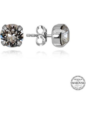 Gumush Swarovski Crystal Taşlı Gümüş Çivili Kadın Küpe