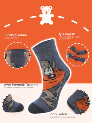 Black Arden Socks 2 Çift Sevimli Kahraman Figürlü 7-8 Yaş Çocuk Çorabı