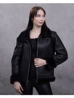 CE-YIL Kadın Deri Kürk Mont