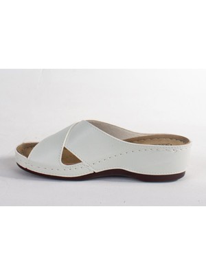 Dagoster DZA37-1802 Beyaz Günlük Ortopedik Kadın Terlik