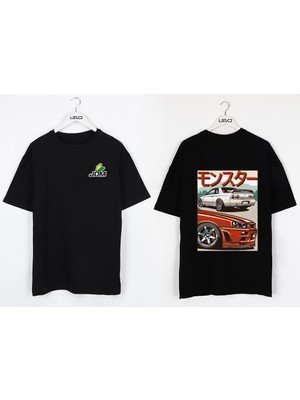 Levo Oversize Siyah Gtr R34 Gtr R33 Jdm Tshirt Gtr