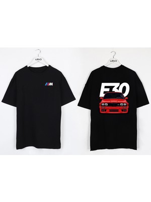 Levo Oversize Siyah Bmw E30 M Model Özel Siyaht-Shirt