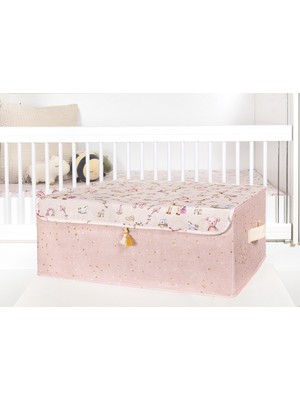 Epilons Baby Püsküllü Kapaklı Kutu Düzenleyici Çok Amaçlı Organizer Kutu Baza Boy (Pembe) -04249