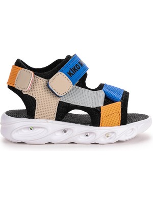 Kiko Kids Tisu Işıklı Erkek Çocuk Cırtlı Sandalet Ayakkabı