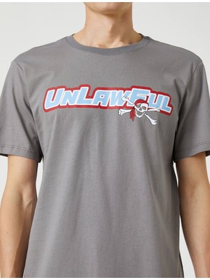 Koton 3SAM10608HK Koton Erkek T-Shirt Gri