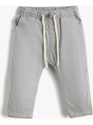 Koton Pantolon Beli Bağlamalı Lastikli Cepli Pamuklu