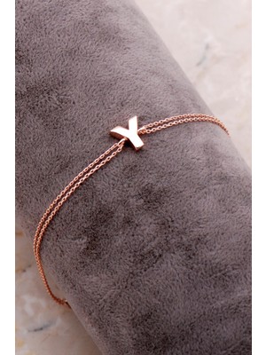 Sümer Telkari Y Harfi Rose Gümüş Bileklik 4258