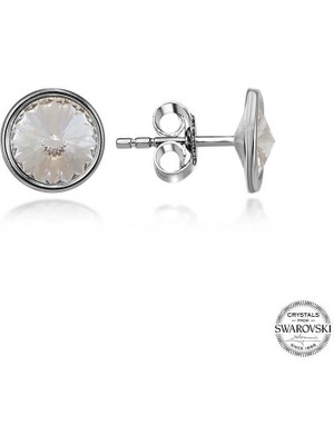 925 Gümüş Swarovski Crystal Taşlı Gümüş Çivili Kadın Küpe