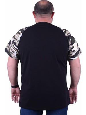 Moc Grande Mocgrande Büyük Beden Raglan Sleeve Camouflage Erkek Tişört 23146 Hakı