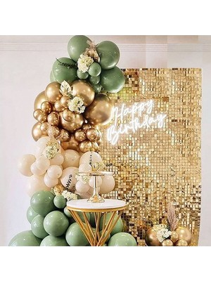 Best Parti Deniz Kumu Okaliptus Krom Gold Balon Seti 50 Adet