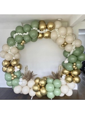 Rönesans Parti Okaliptus Deniz Kumu Kış Yeşili Krom Gold Balon Seti 50 Adet