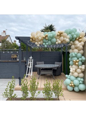 Bal10 Dünyası Krom Gold Kış Yeşili ve Deniz Kumu Balon Seti 50 Adet