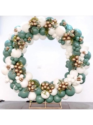 Bal10 Dünyası Krom Gold Okaliptus ve Beyaz Balon Seti 50 Adet