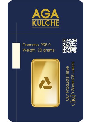 AgaKulche 20 Gram 24 Ayar Külçe Altın