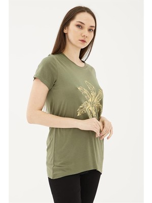 Fashion Friends Baskılı T-Shirt Haki / Khaki