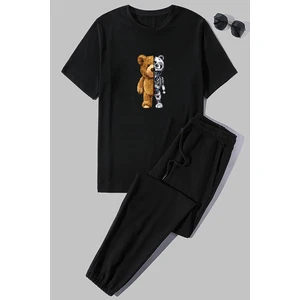 Unisex Boys Bear Baskılı 2'li Eşofman Takımı