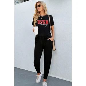 Unisex Over Thinking Baskılı 2'li Eşofman Takımı