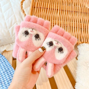 0 8 Eski Yıl Kış Çocuk Kız Yumuşak Yarım Parmak Kapak Hayvan Sıcak Eldiven Bebek Çocuklar Için Açık Sıcak Eldivenler Naylon Eldiven (Yurt Dışından)