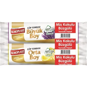 Büzgülü Orta Boy Limonlu & Büyük Boy Lavanta Çöp Torbası