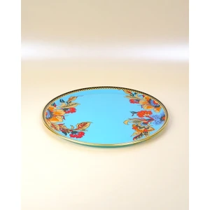 Lorena  Altın Yaldızlı Cam Tepsi