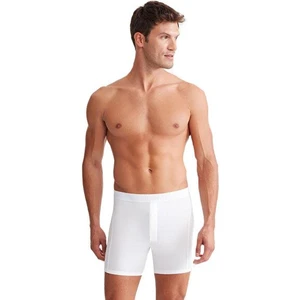 Legend Çift Düğmeli Uzun Erkek Beyaz Boxer