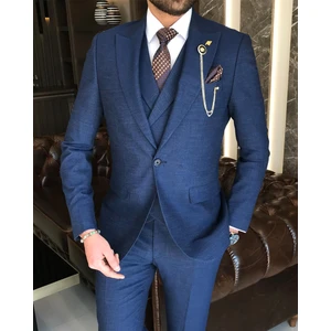 Terzi Adem Italyan Stil Slim Fit Erkek Ceket Yelek Pantolon Takım Elbise Parlement T9117