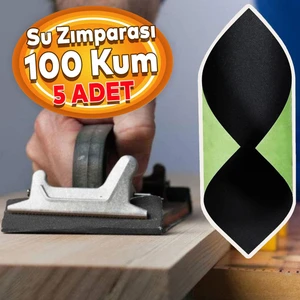 Su Zımparası 100 Kum 23X28 cm Yumuşak Kağıt Tabaka Sulu Kuru Zımpara 5 Adet