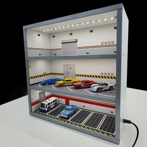 1:64 Ölçek Araçlar Için LED Işıklı 3 Katlı Diorama