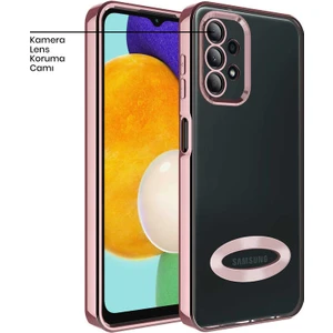 Samsung Galaxy A13 4g Uyumlu Kılıf Zebana Glint Silikon Kılıf Rose Gold