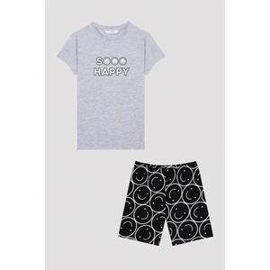 Unisex Çocuk So Happy Baskılı Pijama Takımı
