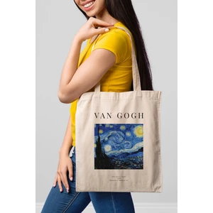 Van Gogh Yıldızlı Gece - Ham Bez Omuz Çantası
