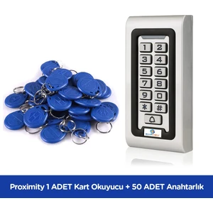 1 Adet Sarkey SR-200 Proximity Kart Okuyucu ve 50 Adet Sarkey SR-600 Proximity Anahtarlık (125 Khz)