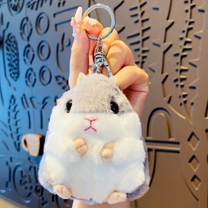 Hexingjie Store Hamster Bebek Kolye Yüzük ile Sevimli Karikatür Peluş Asılı Anahtarlık Anahtarlık Dekor  (Yurt Dışından)