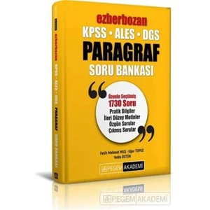 Pegem Akademi Yayıncılık KPSS ALES DGS Ezberbozan Paragraf Soru Bankası