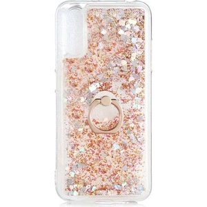 Kip GSM Galaxy A70 Kılıf Sıvılı Simli Yüzüklü Kapak