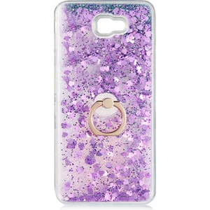 Kip GSM Galaxy J7 Prime Kılıf Sıvılı Simli Yüzüklü Kapak