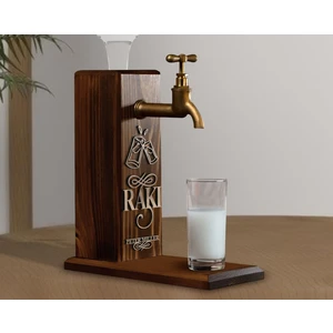 Bk Gift Kişiye Özel Kabartma Isimli Musluklu Ceviz Ahşap Rakı Standı, Rakı Çeşmesi, Doğum Günü Hediyesi, Ev Hediyesi, Içecek Dispenseri-4