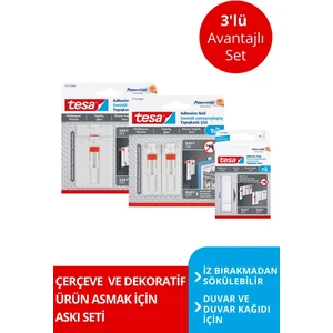 İz Bırakmadan Sökülebilir Yapışkanlı Askı - Çivi, Duvar - Avantajlı Paket