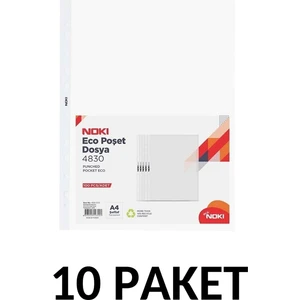 10 Paket Eco Şeffaf Poşet Dosya 100'lü