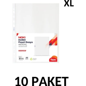 10 Paket Noki 4830-XL 100'lü Poşet Dosya