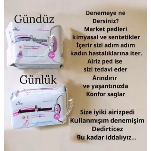 Tiens Airiz Hijyenik Ped Yeni Tarihli 2li Set Kadın Gündüz Ped 10'Lu + Günlük Ped 30'Lu