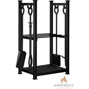 5'li Ithal Metal Odunluk  Raflı Şömine Maşa Takımı Aksesuar Seti SS-001