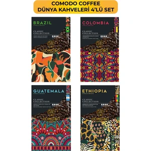 Comodo Coffee Dünya Kahveleri Filtre-Çekirdek Kahve 4'lü Tanışma Seti 4x 250 gr