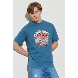 Wrangler Loose Fit Rahat Kesim Pamuk Bisiklet Yaka Antrasit Tişört
