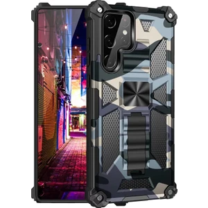 For Samsung Galaxy S22 Ultra Ağır Koruma Kamuflaj Zırh Cep Telefonu Kılıfları (Yurt Dışından)