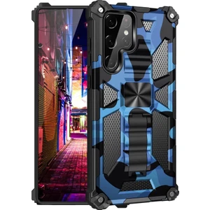 For Samsung Galaxy S22 Ultra Ağır Koruma Kamuflaj Zırh Cep Telefonu Kılıfları (Yurt Dışından)