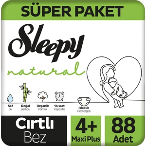 Natural Süper Paket Bebek Bezi 4+ Numara Maxi Plus 88 Adet