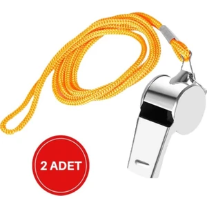 2 Adet Metal Ipli Düdük Deprem Düdüğü Hakem Düdüğü