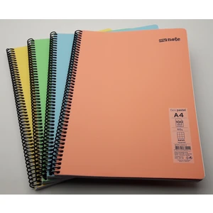 My Note Flex Pastel A4 Spiralli 100 Yaprak Kareli  4'lü Paket
